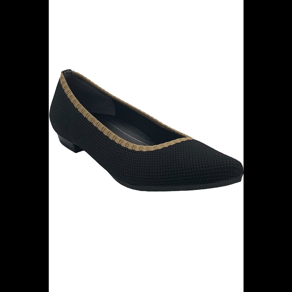 Vionic Knit Pointy Toe Ballet Flats Dahlia Black - Medium